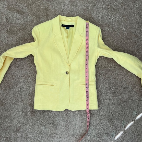 French Connection Women's Jacket/Blazer Linen Yellow Size 2 - Picture 3 of 11